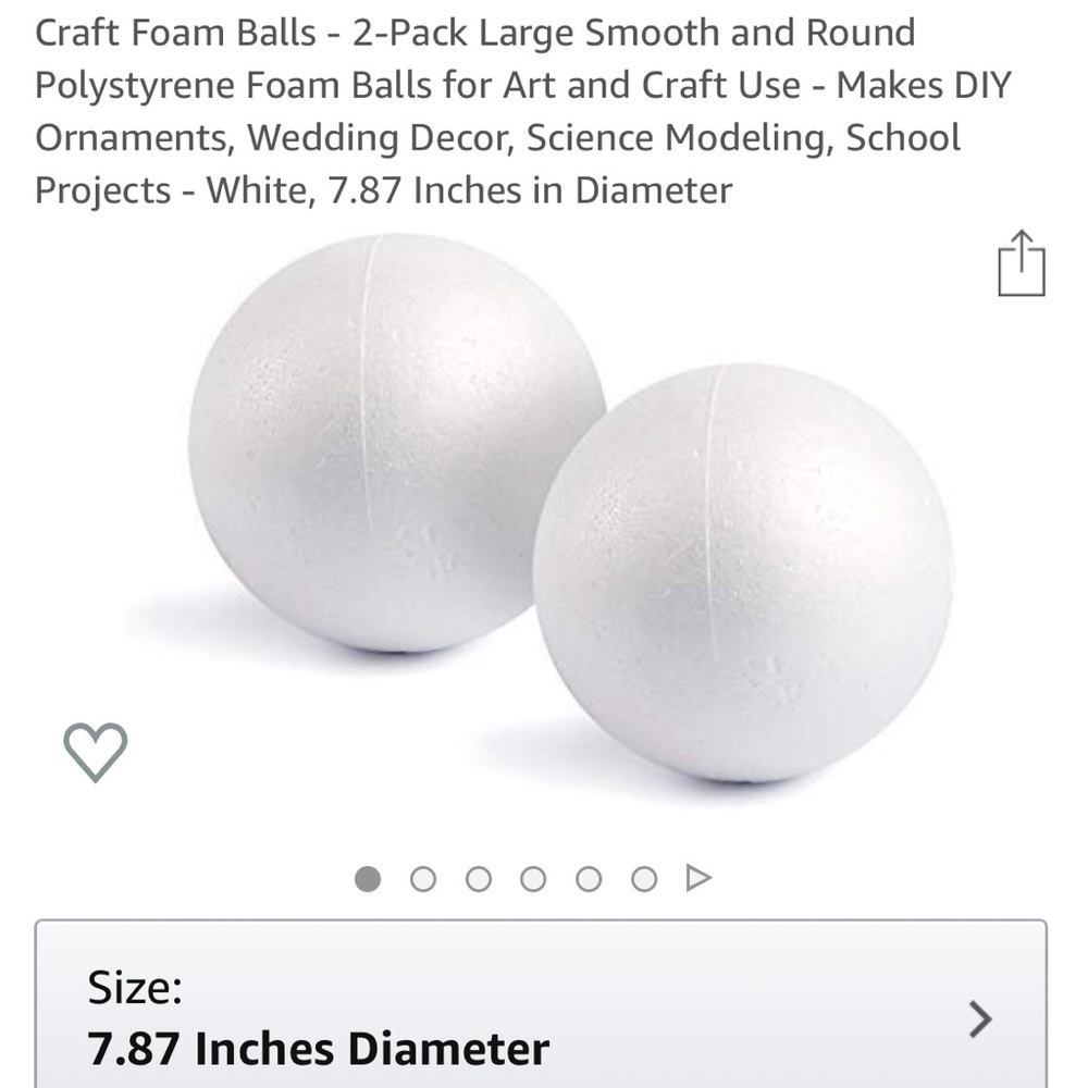 New polystyrene craft ball